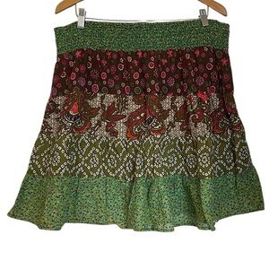 Vintage Y2K Xhilaration Patchwork Floral Peasant Skirt Hippie Boho Women’s XXL